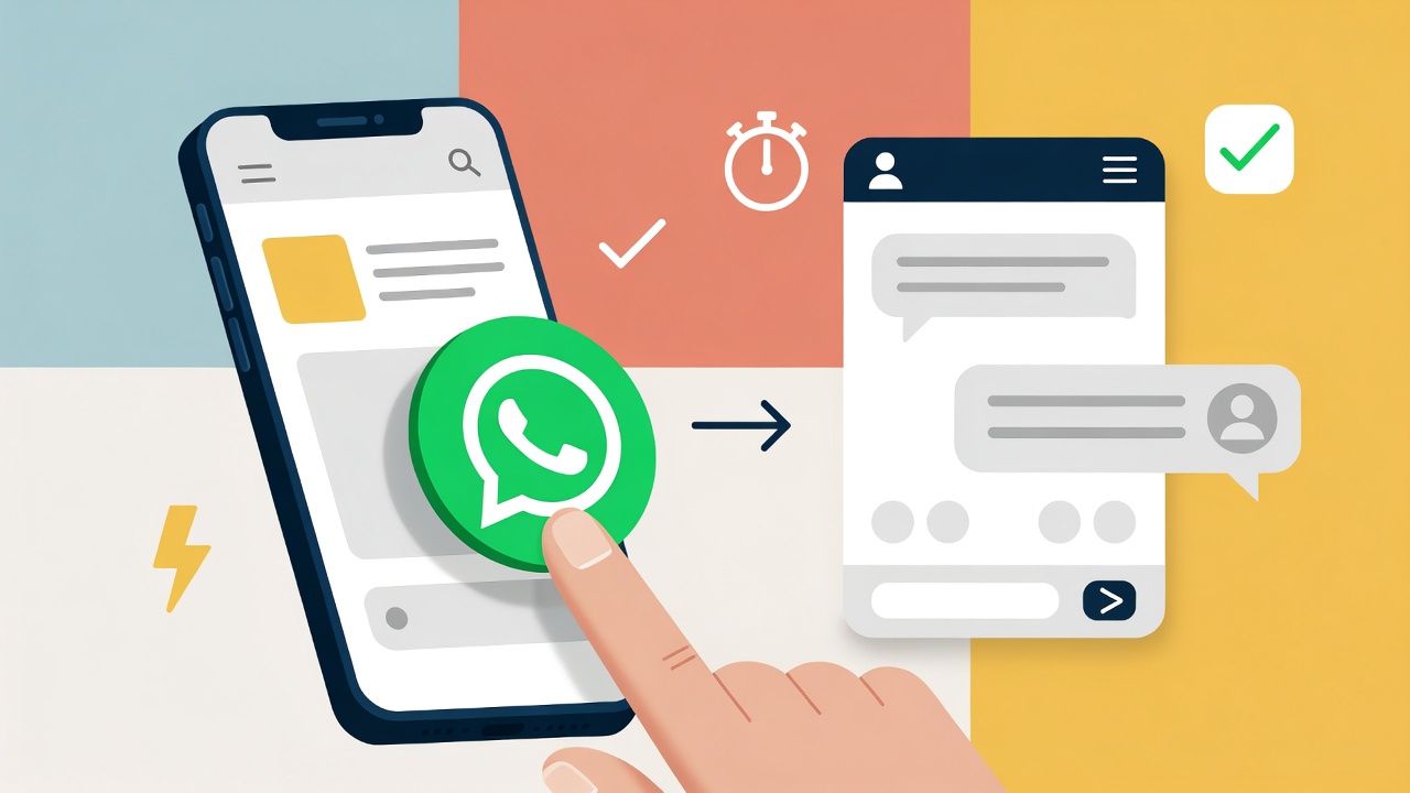 Botón de WhatsApp visible y rutas de contacto simples en celular